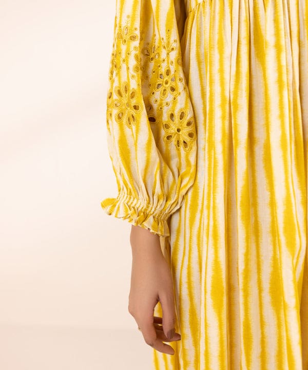 Long Frock Lawn Yellow