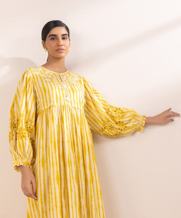 Long Frock Lawn Yellow