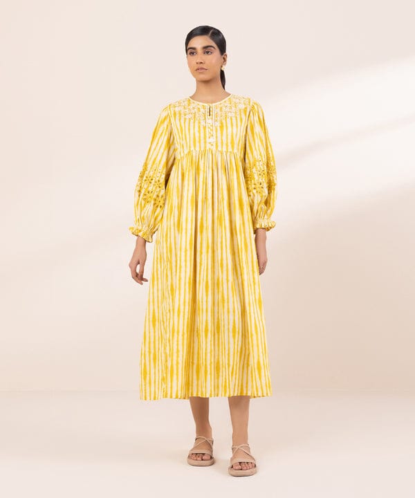 Long Frock Lawn Yellow