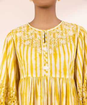 Long Frock Lawn Yellow