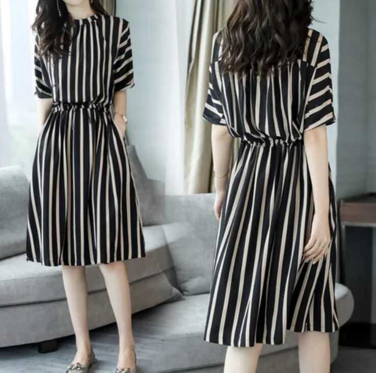 Long Strips Summer Ladies Dress