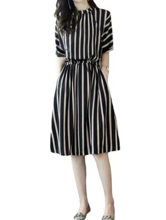 Long Strips Summer Ladies Dress